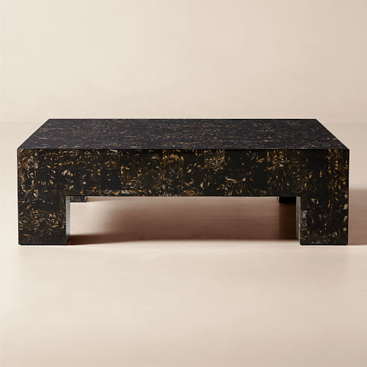 Scatola 48" Square Brown Tiled Resin Coffee Table