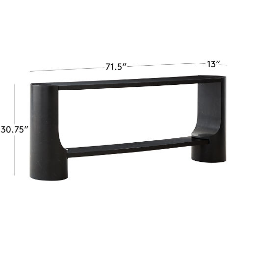 Scoop 71" Black Marble and Oak Wood Console Table