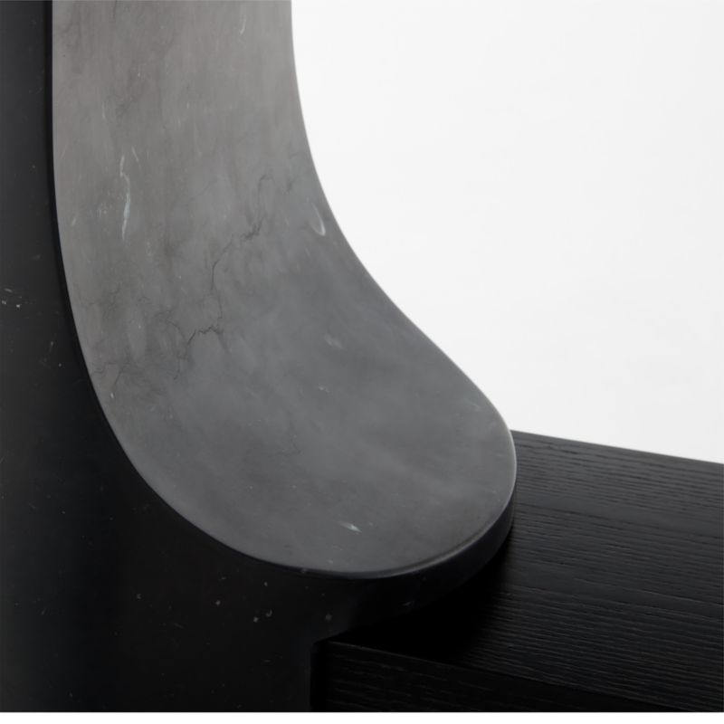 Scoop 76" Black Marble and Oak Wood Console Table - image 8 of 9