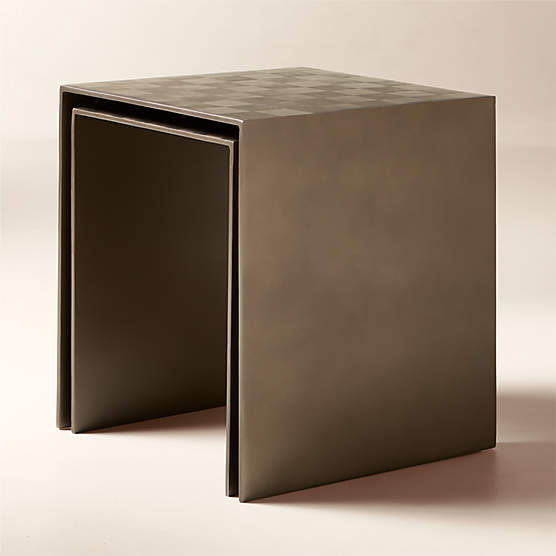 Score 2-Piece Cast Aluminum Game Side Table Set