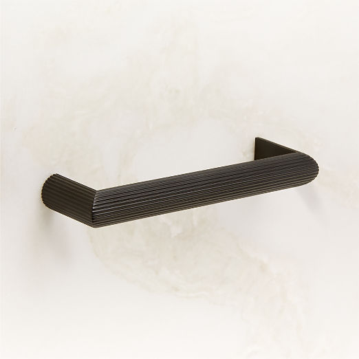 Curveaux Scored Black Cabinet Handle 4''