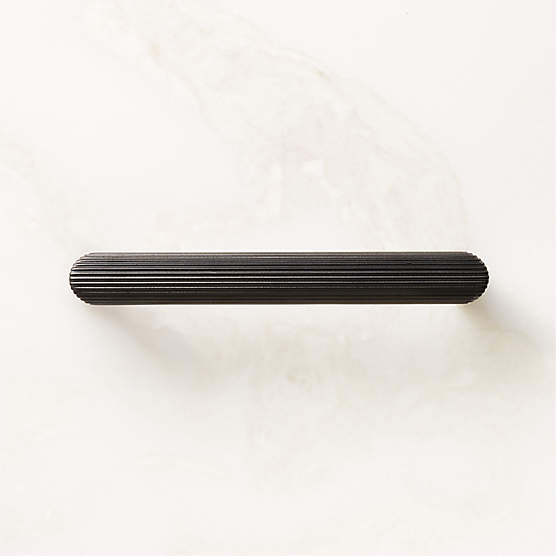 Curveaux Scored Black Cabinet Handle 4''