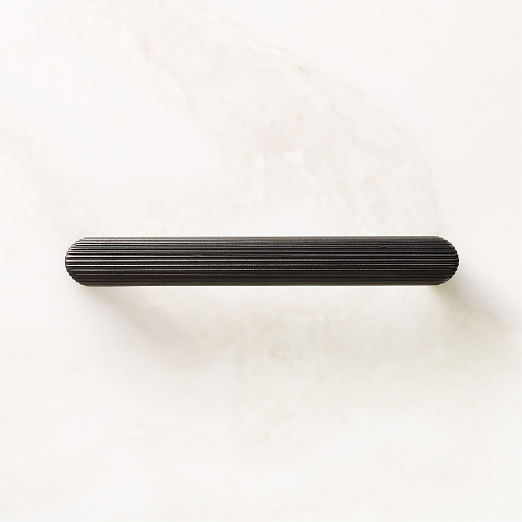 Curveaux Scored Black Cabinet Handle 4''