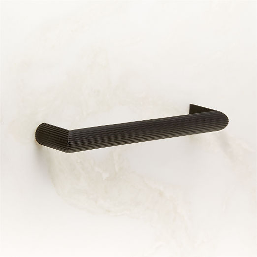 Curveaux Scored Black Cabinet Handle 5''