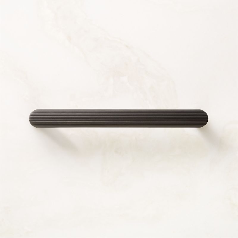 Curveaux Scored Black Cabinet Handle 5'' - image 0 of 6