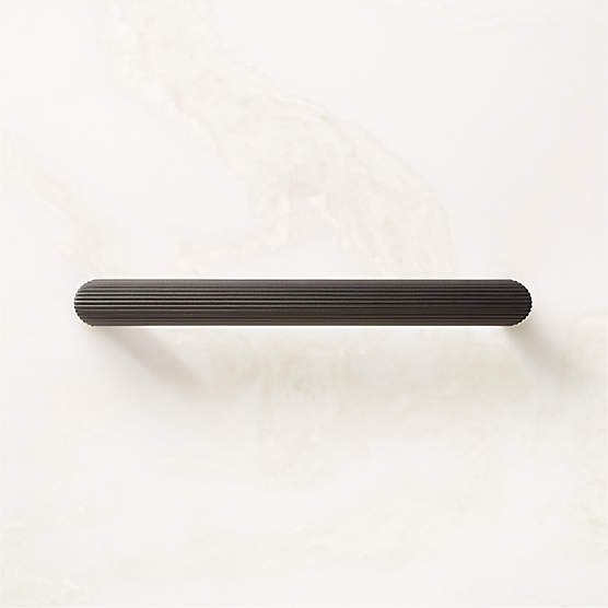 Curveaux Scored Black Cabinet Handle 5''