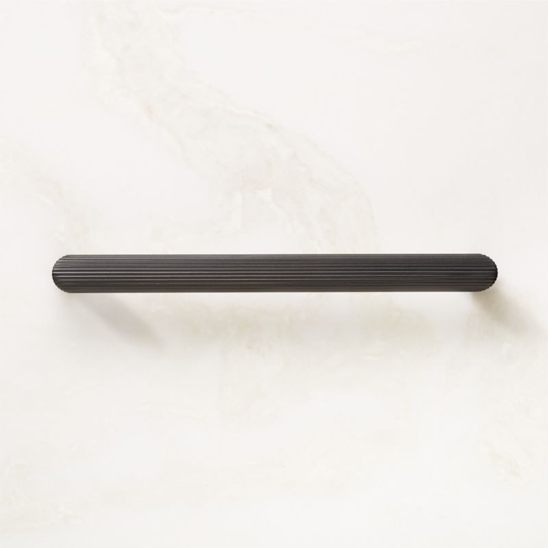 View Curveaux Scored Black Cabinet Handle 6'' details