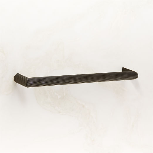 Curveaux Scored Black Cabinet Handle 8''