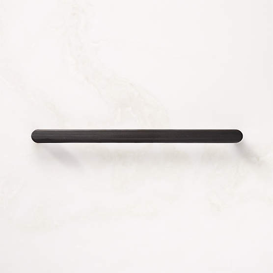 Curveaux Scored Black Cabinet Handle 8''