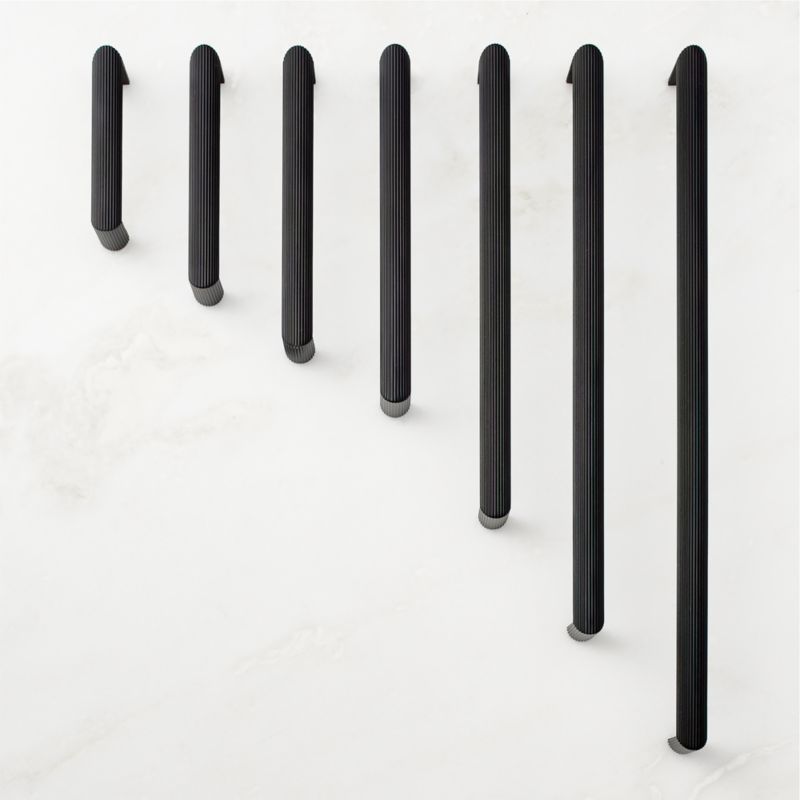 Curveaux Scored Black Cabinet Handles - image 0 of 2