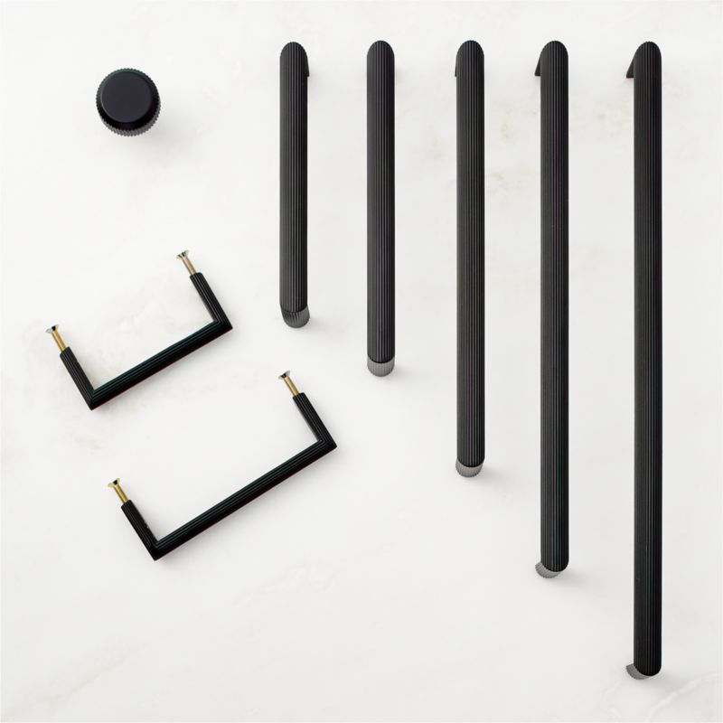 Curveaux Scored Black Cabinet Handles - image 1 of 2