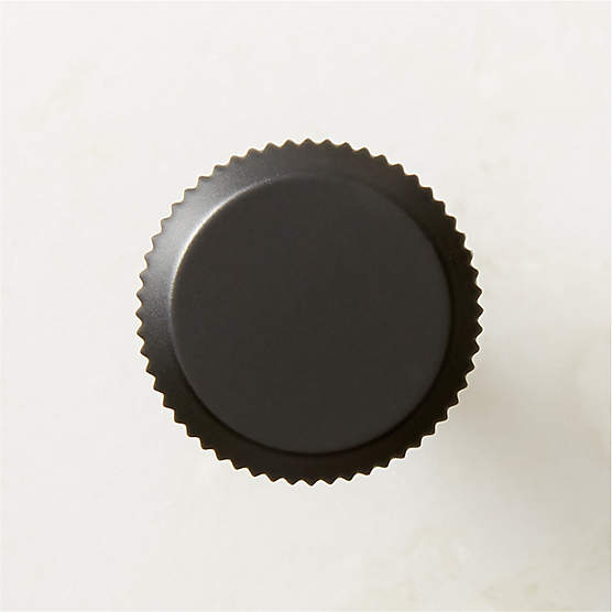 Curveaux Scored Round Black Knob 1.25''