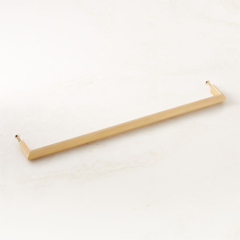 Curveaux Scored Brushed Brass Cabinet Handle 12'' - image 4 of 6