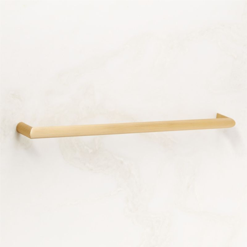 Curveaux Scored Brushed Brass Cabinet Handle 12'' - image 3 of 6