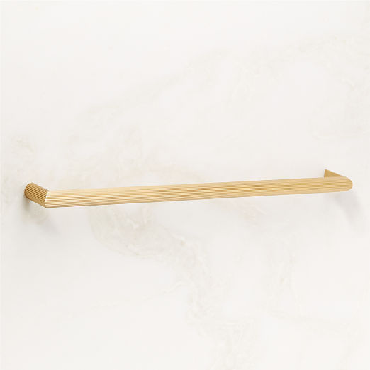 Curveaux Scored Brushed Brass Cabinet Handle 12''