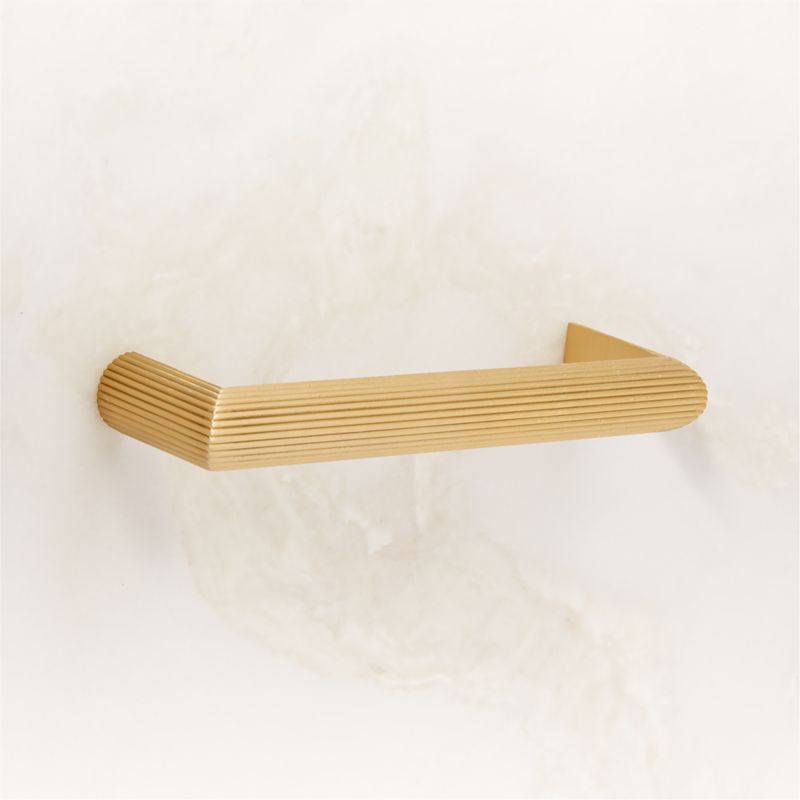 Curveaux Scored Brushed Brass Cabinet Handle 4'' - image 3 of 6