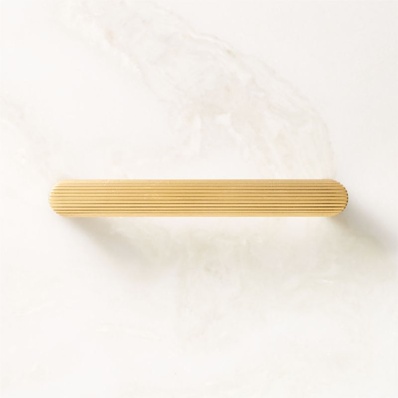 Curveaux Scored Brushed Brass Cabinet Handle 4'' - image 0 of 6