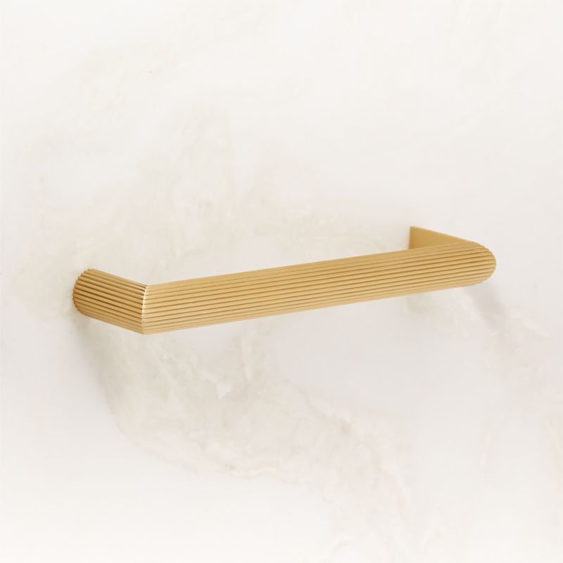 Curveaux Scored Brushed Brass Cabinet Handle 5'' - image 3 of 6