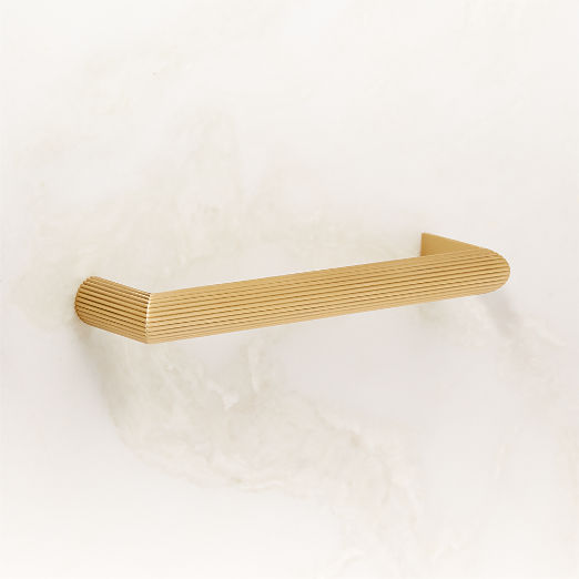 Curveaux Scored Brushed Brass Cabinet Handle 5''