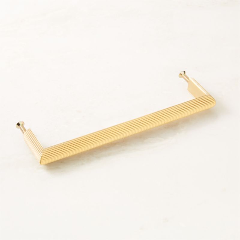 Curveaux Scored Brushed Brass Cabinet Handle 6'' - image 4 of 6