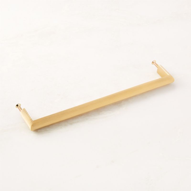 Curveaux Scored Brushed Brass Cabinet Handle 8'' - image 4 of 6