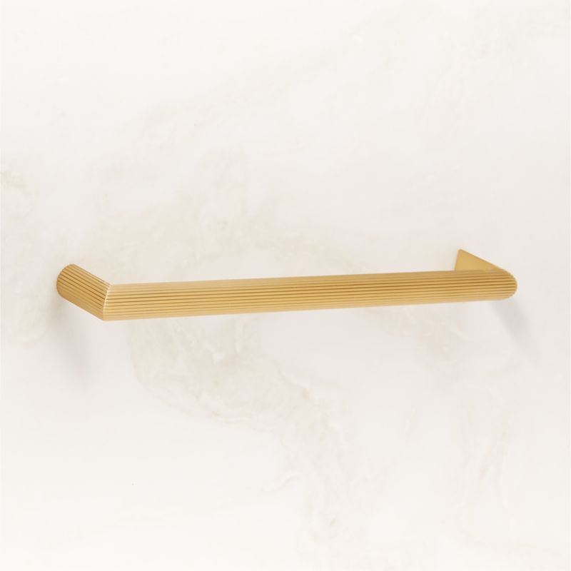 Curveaux Scored Brushed Brass Cabinet Handle 8'' - image 3 of 6