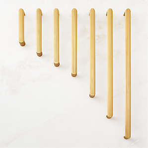 Lavau Unlacquered Brass Cabinet Handles with Backplate