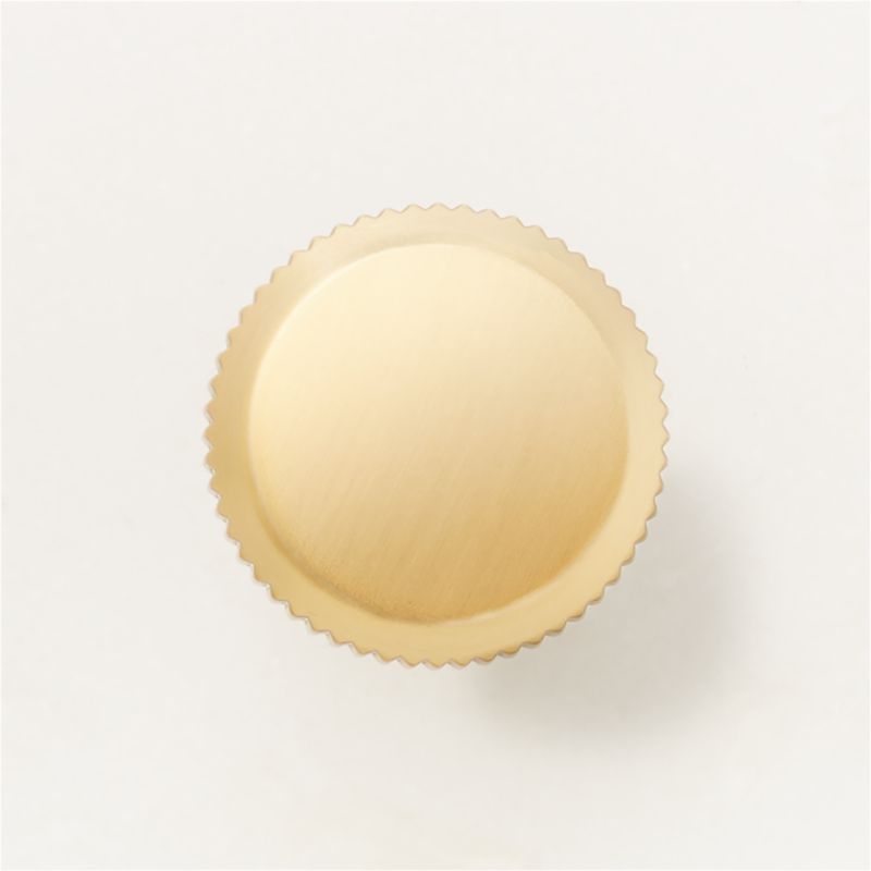 Curveaux Scored Round Brushed Brass Knob 1.25'' - image 0 of 6