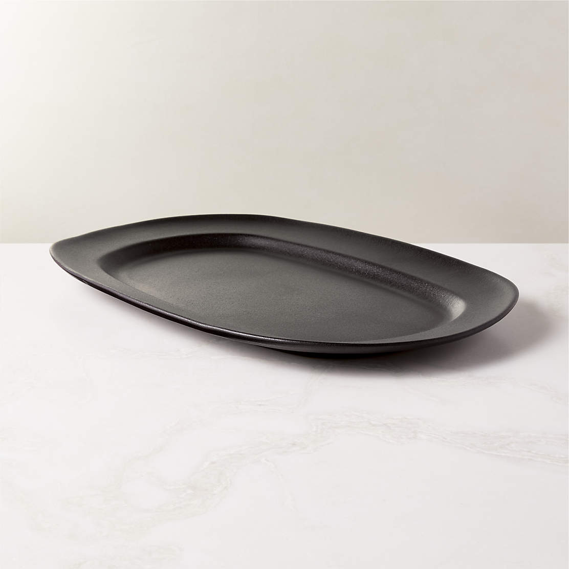 Crisp Modern Black Serving Platter + Reviews | CB2