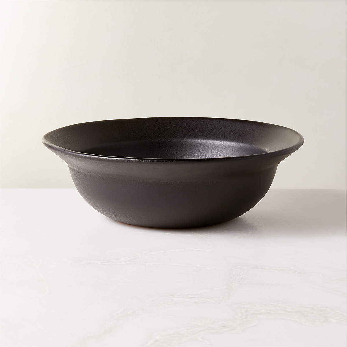 Sculpt Modern Black Serving Bowl + Reviews CB2