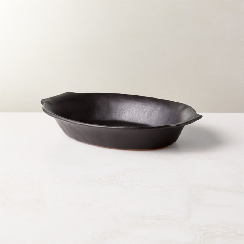 View Sculpt Small Terra Cotta Black Baking Dish details