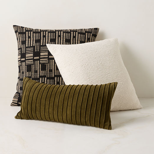 Sculpted Surfaces Throw Pillow Cover Set with Down-Alternative Inserts