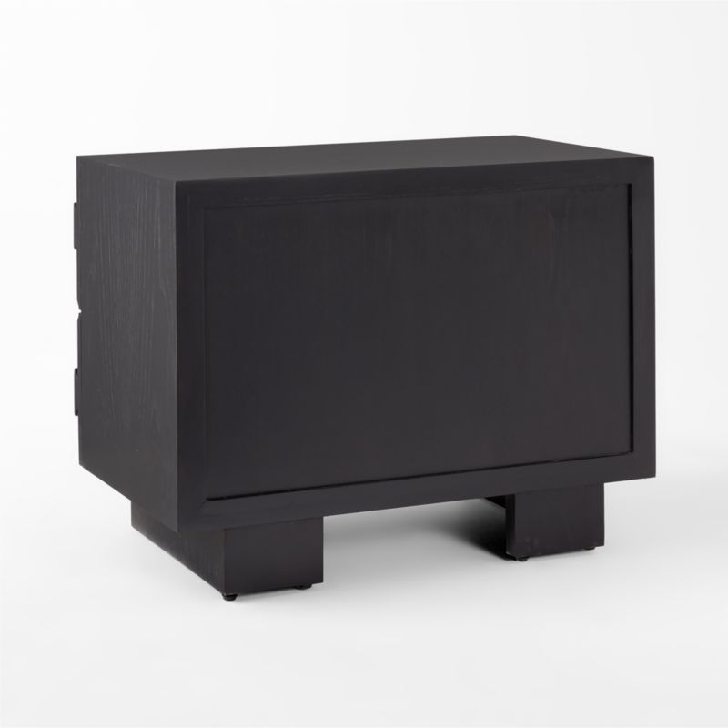 Seacliff 2-Drawer Black Oak Wood Nightstand + Reviews | CB2