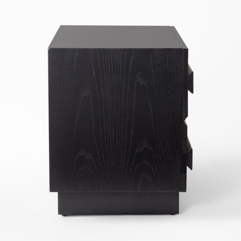 Seacliff 2-Drawer Black Oak Wood Nightstand + Reviews | CB2