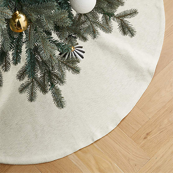 Conway White Woven Christmas Tree Collar + Reviews | CB2