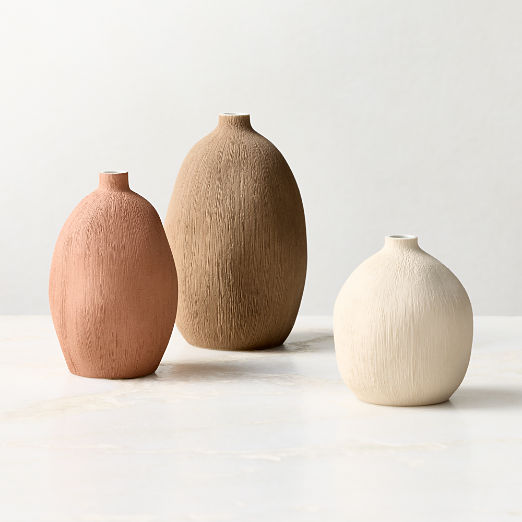 Seca Porcelain Bud Vases Set of 3