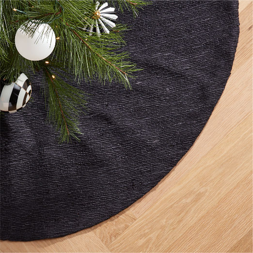 Seca Black Silk Christmas Tree Skirt 48''