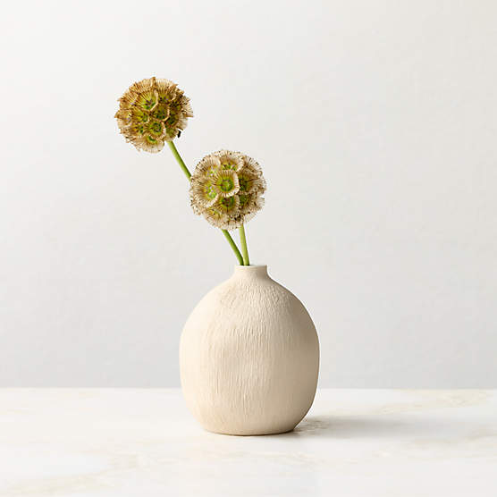 Seca Warm White Porcelain Bud Vase 3"