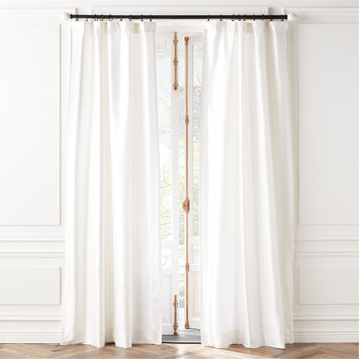 Seda Cool White Dupioni Silk Window Curtain Panel 48''x108''