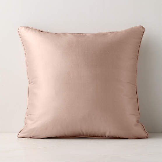 Seda Light Mauve Dupioni Silk Throw Pillow with Feather-Down Insert 20"x20"