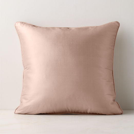 Seda Light Mauve Dupioni Silk Throw Pillow 20"x20"