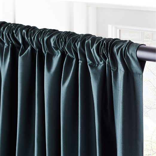 Seda Dark Green Dupioni Silk Curtain Panel