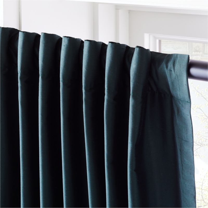 Seda Green Dupioni Silk Window Curtain Panel 48"x96" - image 4 of 8