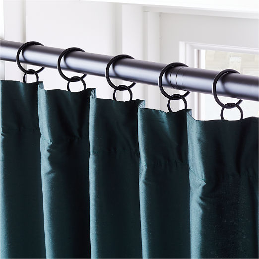 Seda Dark Green Dupioni Silk Window Curtain Panel 48"x120"