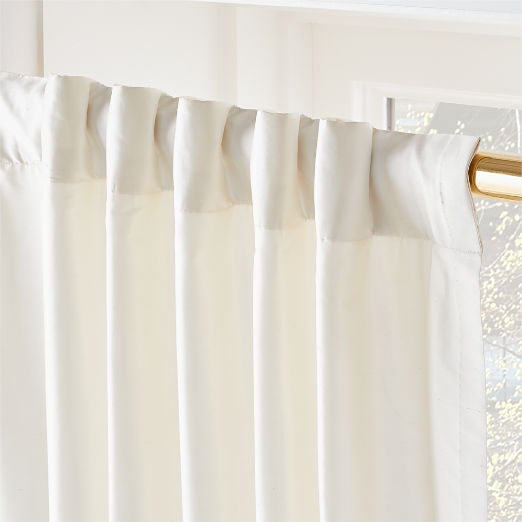 Seda Warm White Dupioni Silk Window Curtain Panel