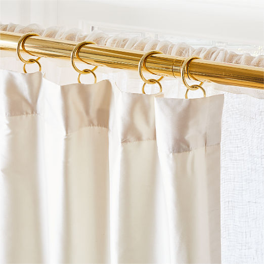 Seda Warm White Dupioni Silk Window Curtain Panel