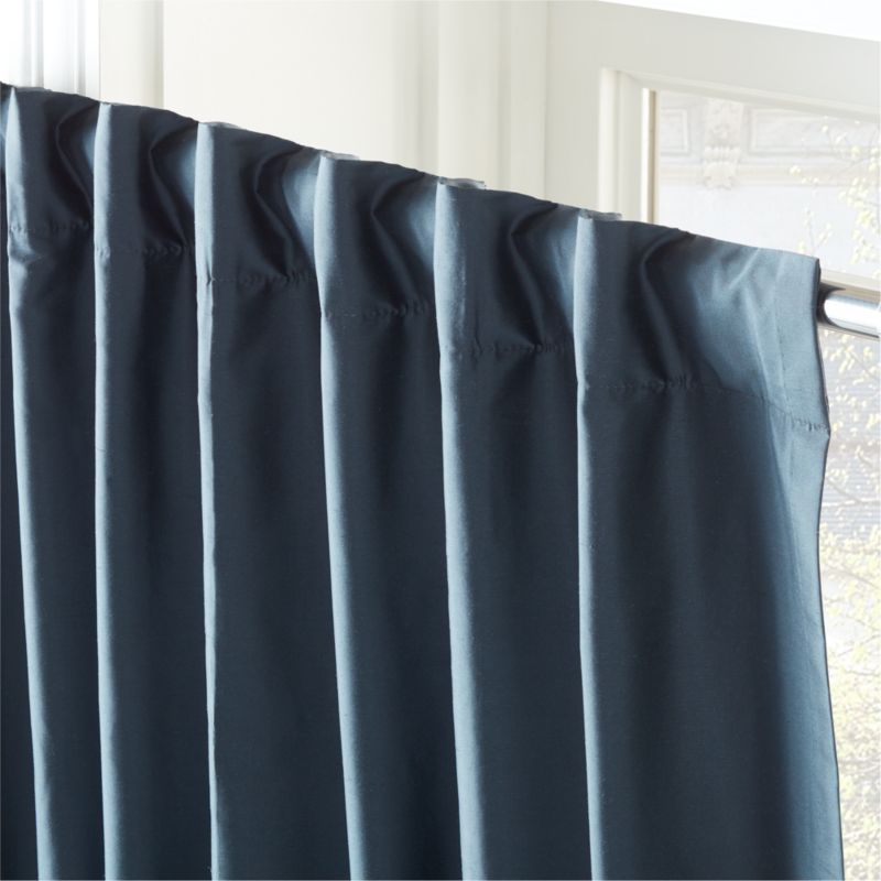 Seda Deep Blue Dupioni Silk Window Curtain Panel 48"x120" - image 4 of 6