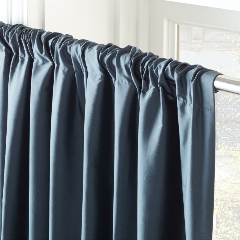 Seda Deep Blue Dupioni Silk Window Curtain Panel 48"x120" - image 3 of 6