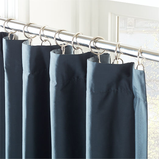 Seda Deep Blue Dupioni Silk Curtain Panel