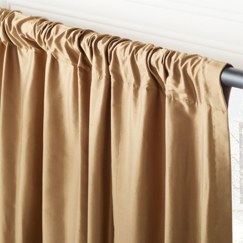 Seda Camel Brown Dupioni Silk Window Curtain Panel 48"x120'' - image 3 of 7